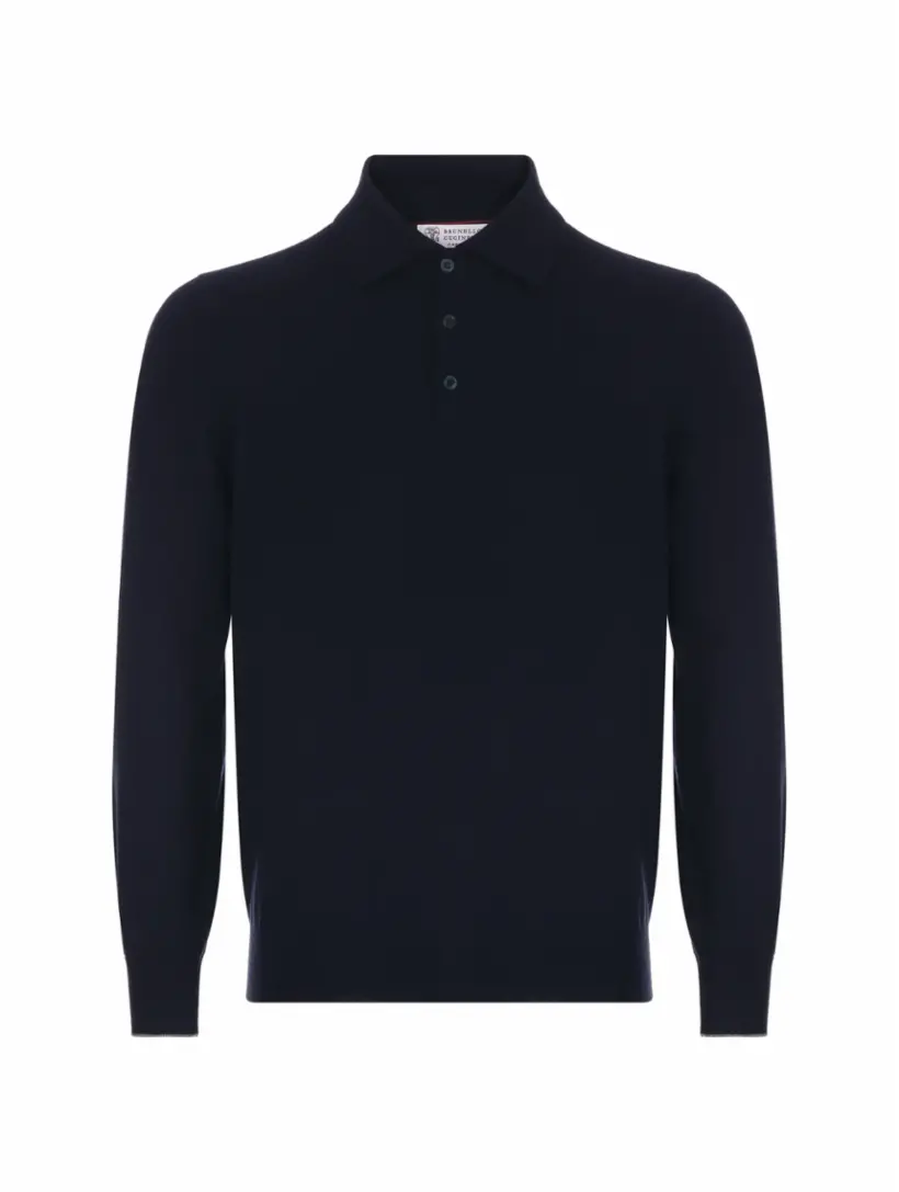 

Кашемировое поло Brunello Cucinelli, тёмно-синий