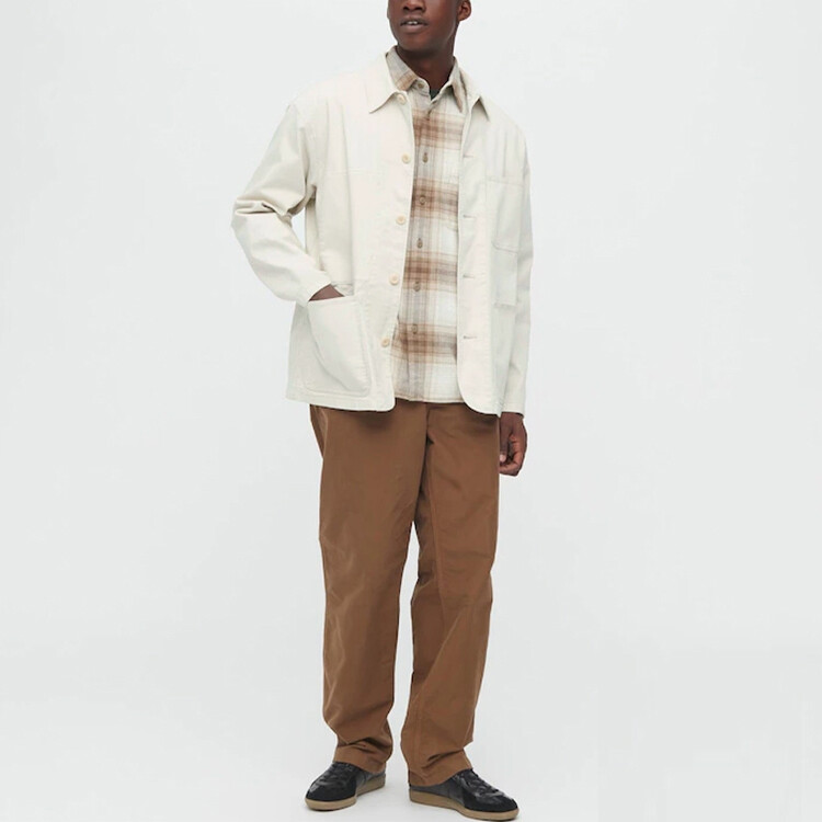 Джинсовая куртка Uniqlo мужская, 01 молочно-белый — фото 3