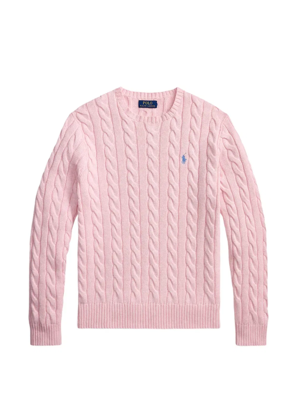 Свитер крупной вязки с вышивкой Polo Ralph Lauren, розовый