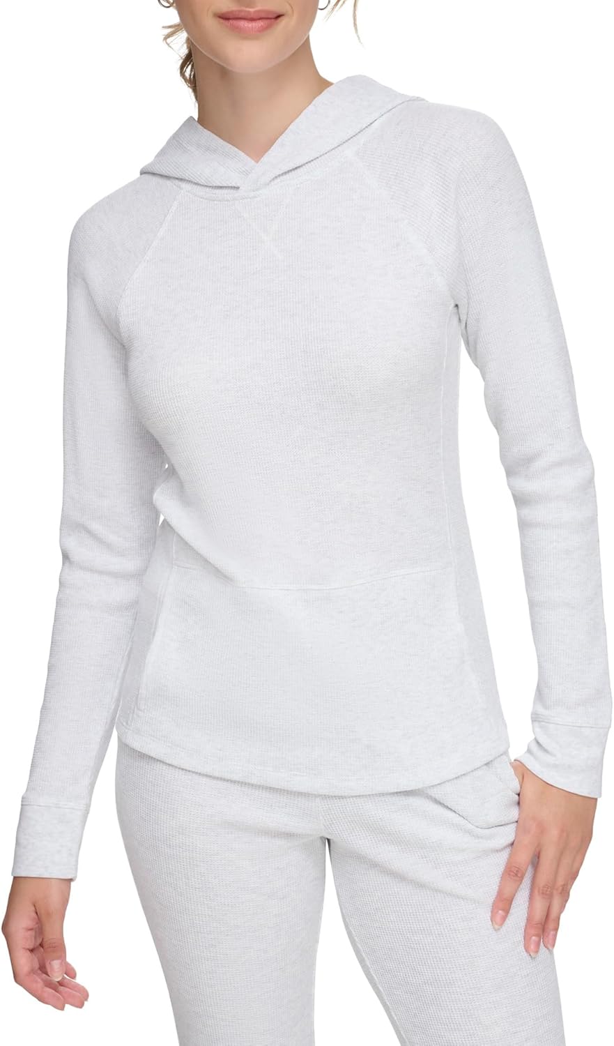 Женская толстовка Calvin Klein с длинным рукавом и карманом Kanga., Optic Heather — фото 2