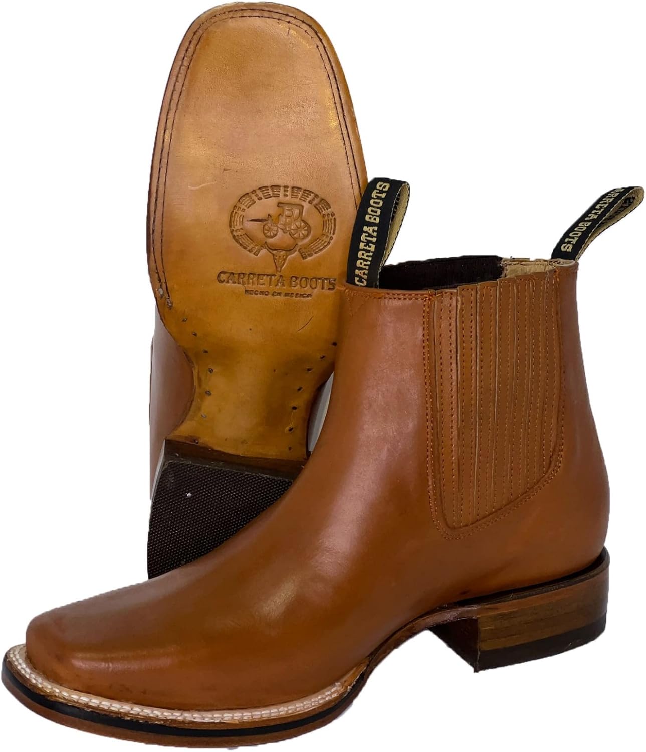 

Мужские короткие ботинки до щиколотки Nuestratradicionmex с квадратным носком, ручной работы, ковбойские ботинки для родео, ботинки Vaquero Rodeo с квадратным носком, Honey Atanado