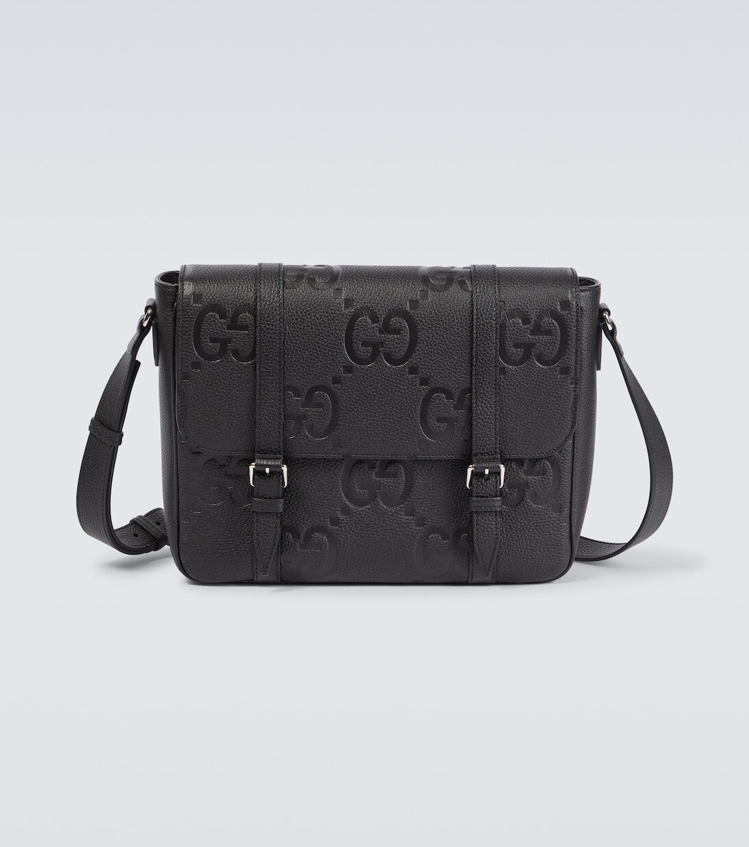 

Кожаная сумка-мессенджер jumbo gg среднего размера Gucci, черный