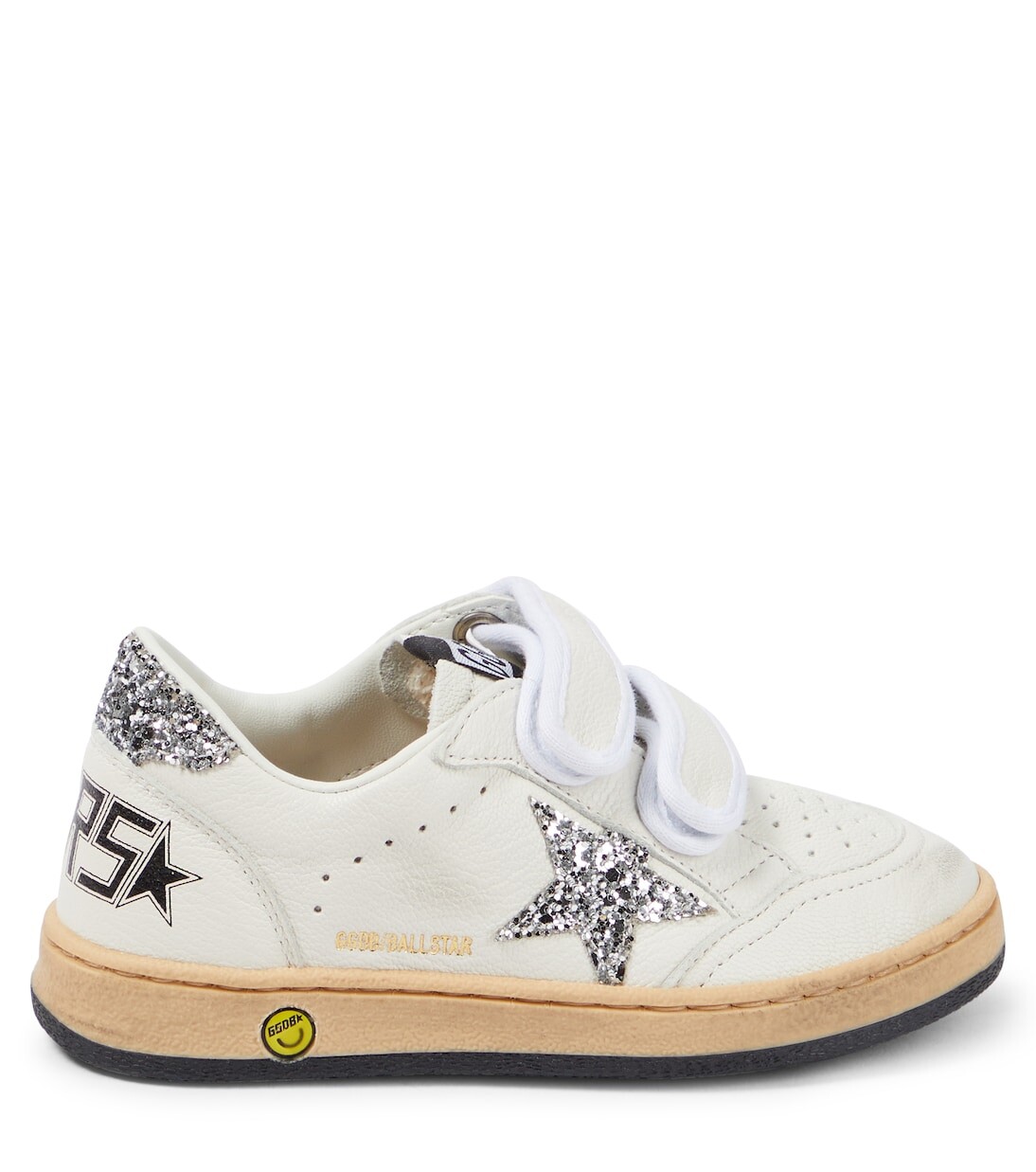 Кроссовки ball star из кожи с блестками Golden Goose, белый — фото 3