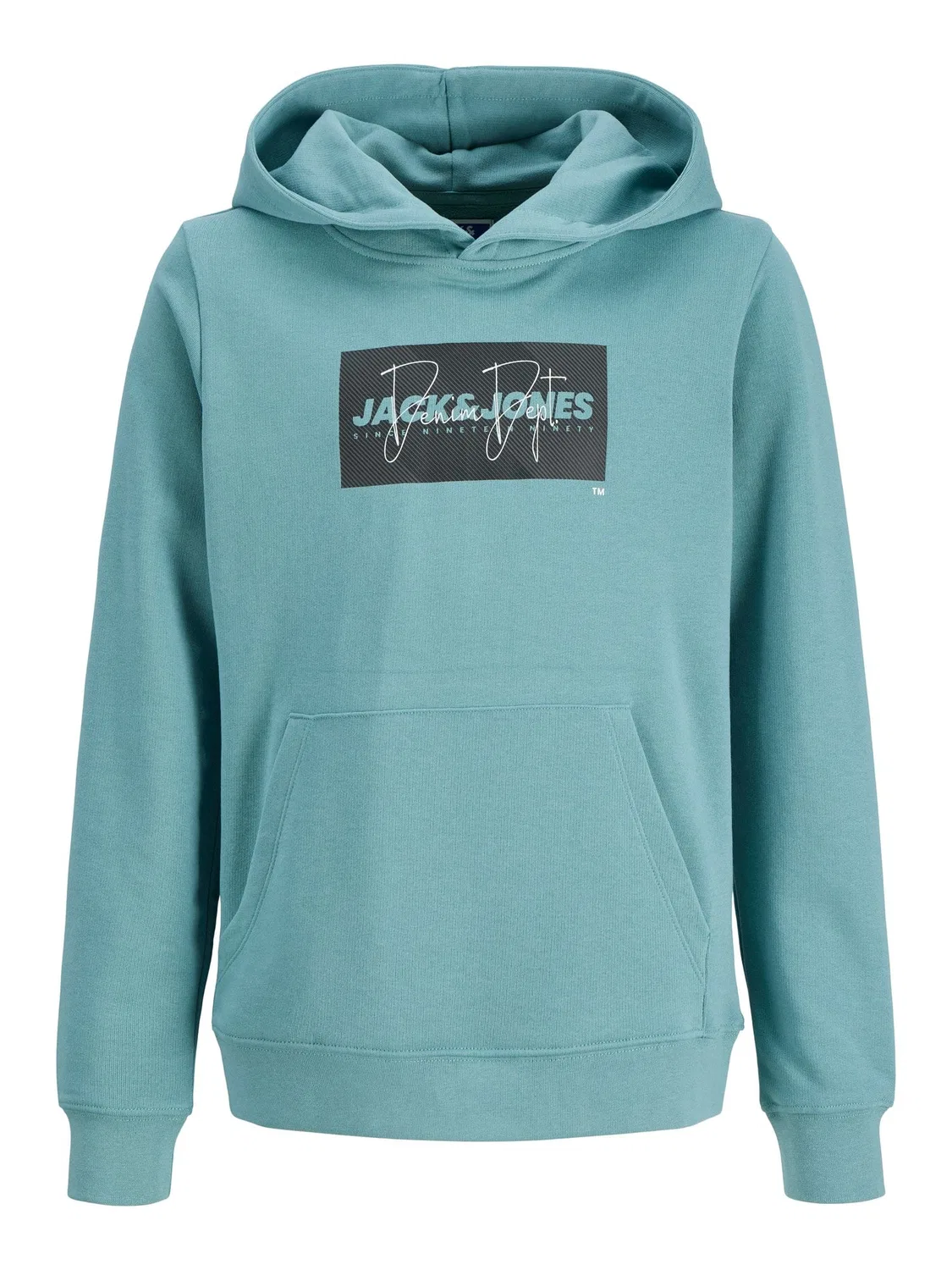 Свитшот с капюшоном, синий, JACK & JONES Junior, минеральный синий