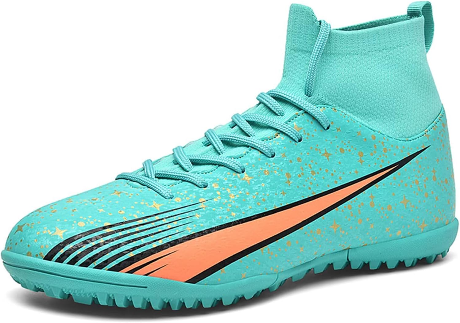

Мужские футбольные бутсы для искусственного газона, женские и детские высокие футбольные бутсы для игры в помещении, спортивные бутсы до щиколотки с шипами для игры в помещении AG Purfitall, Moon05