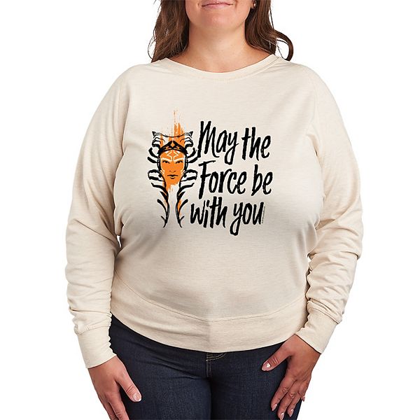 

Футболка с длинным рукавом May the Force Be with You из френч-терри plus size Star Wars