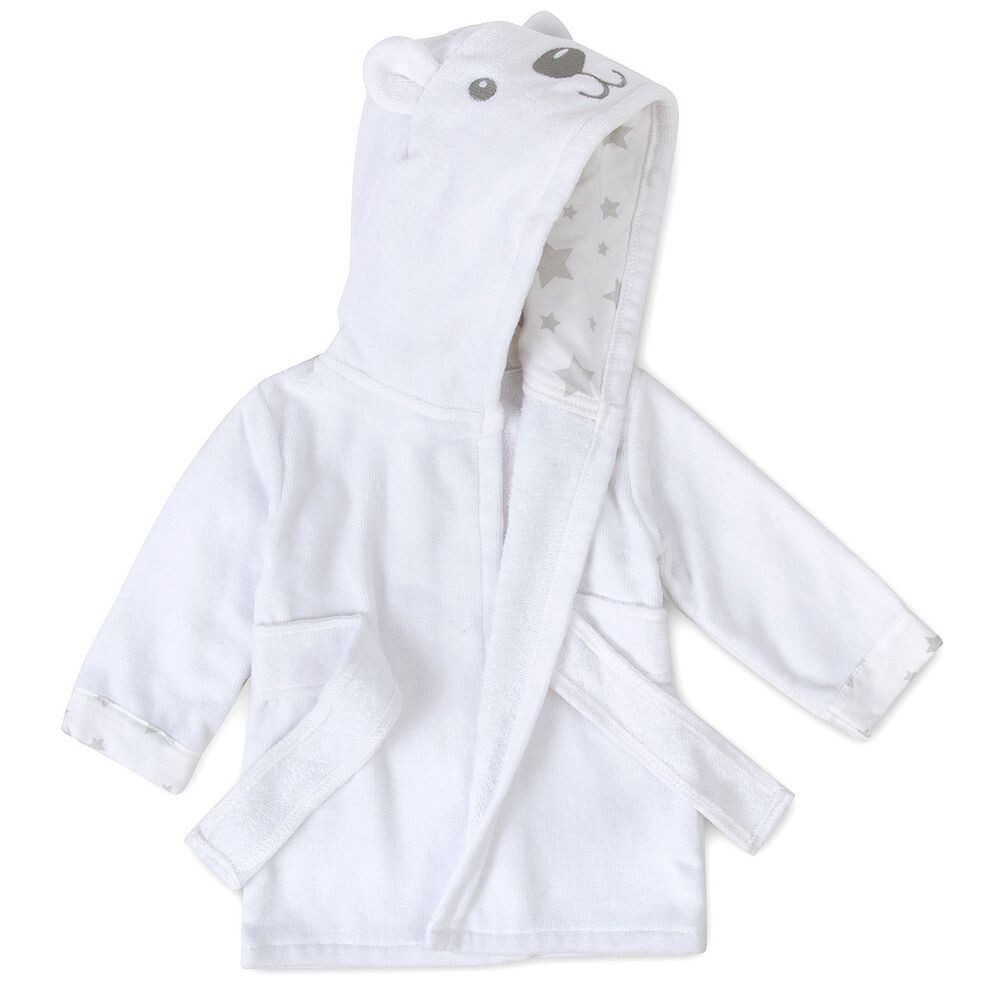 Велюровый халат Baby Essentials с капюшоном, розовый — фото 4