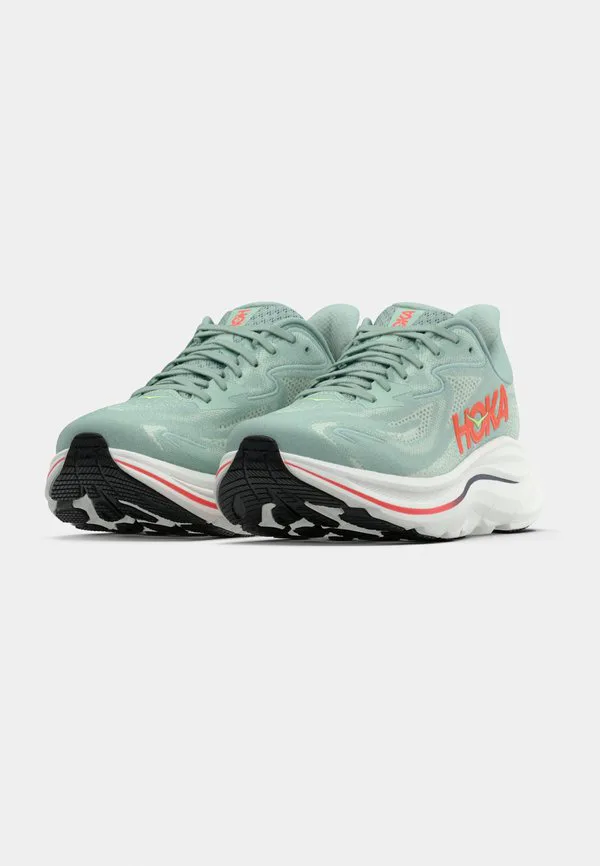 Кроссовки для бега по шоссе clifton 10 Hoka, Sage/Neon Flame — фото 3