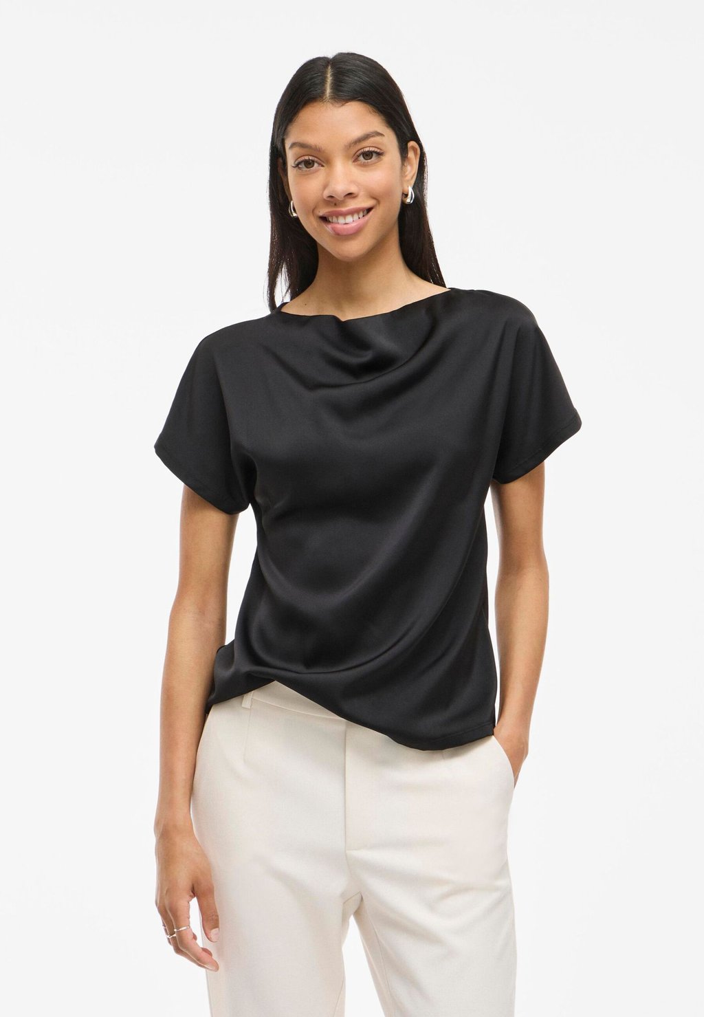 

Блуза VIELLETTE WATERFALL - Basic T-shirt VILA, черный