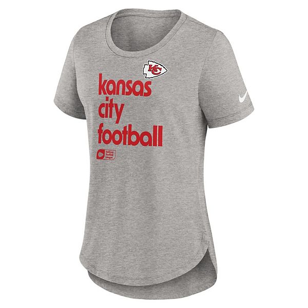 Женская футболка Kansas City Chiefs из трикотажа три-бленд в цвете heather gray Nike — фото 3