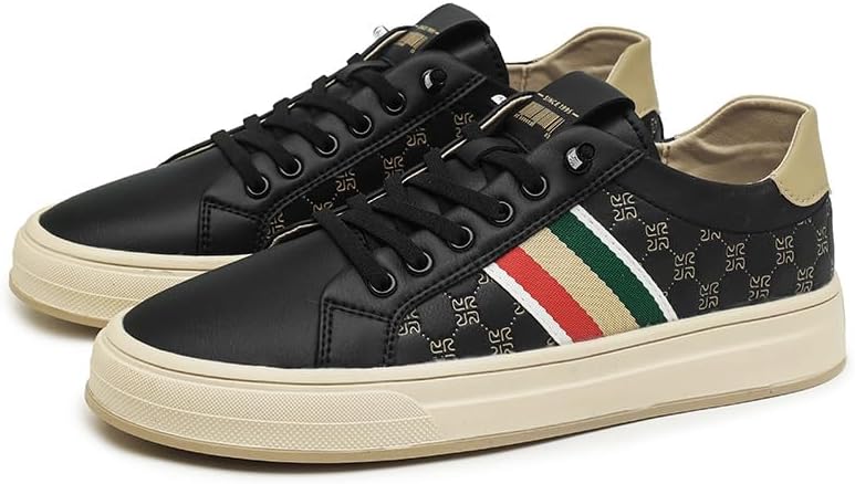 

Мужские модные кроссовки в новом британском стиле из микрофибры и кожи, удобные и повседневные Meixi Mobile, черный