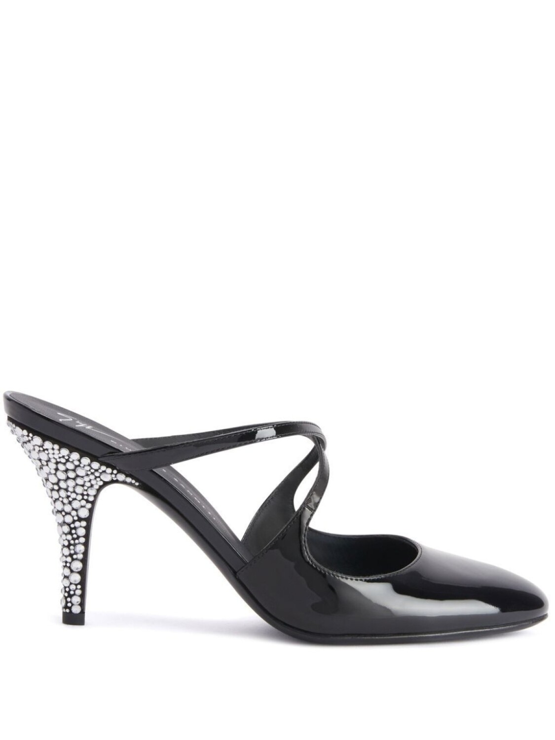 Giuseppe Zanotti мюли Marthe 85 с кристаллами, черный