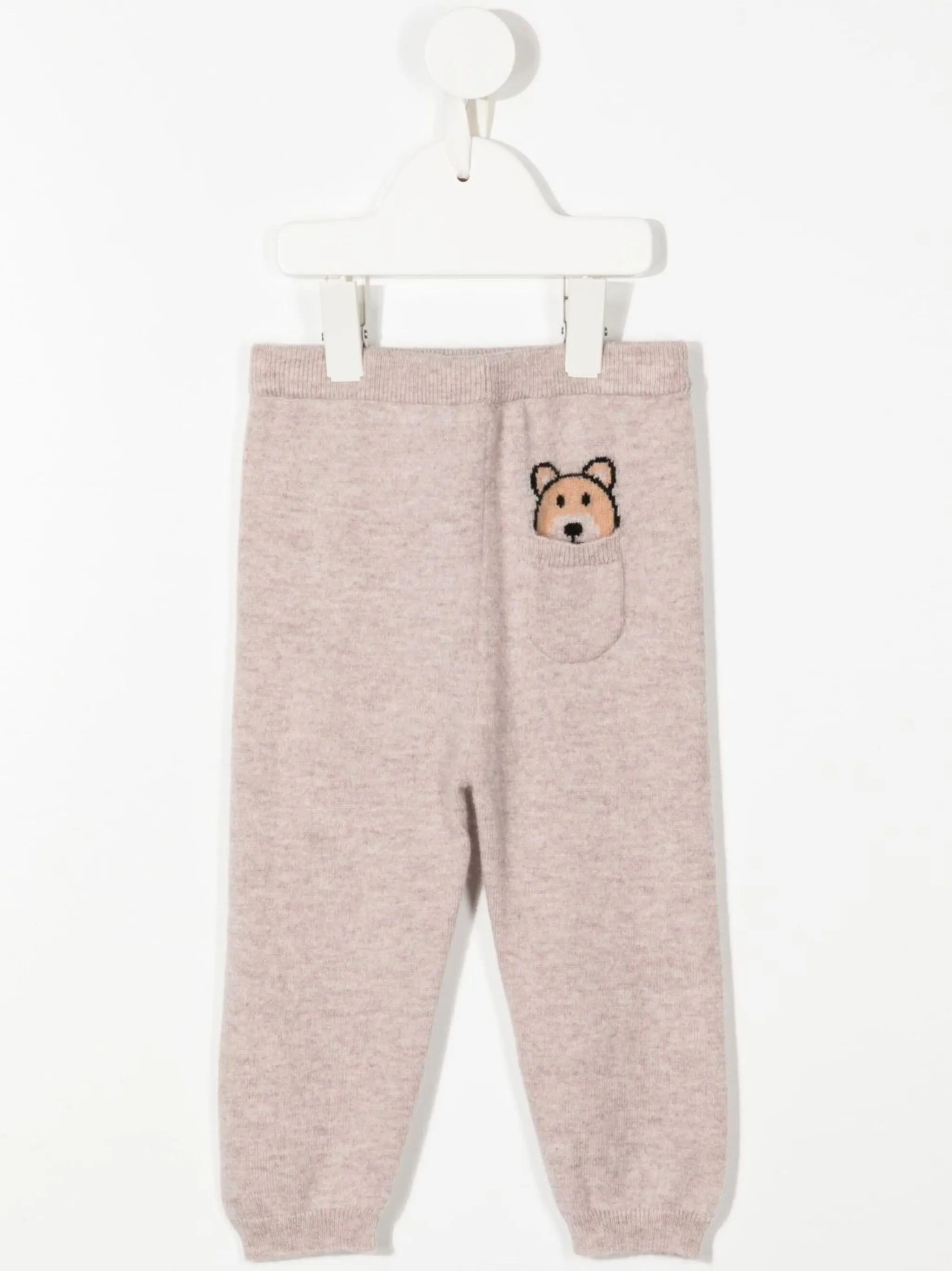 Кашемировые легинсы Bear Pocket N.Peal Kids, коричневый — фото 2