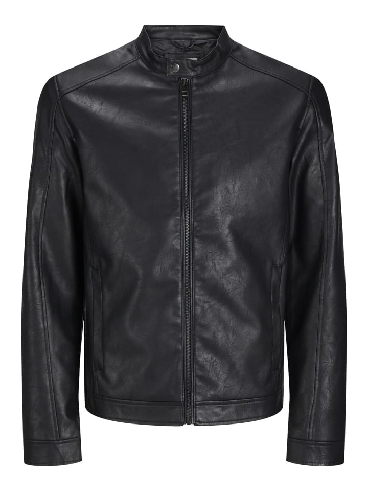 

Кожаная куртка Jack & Jones, черный
