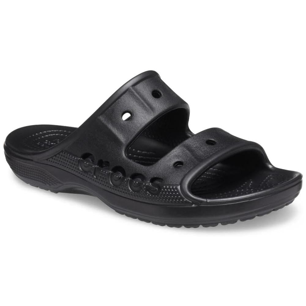Сандалии-слайды Crocs Baya с двумя ремешками унисекс - черные — фото 3