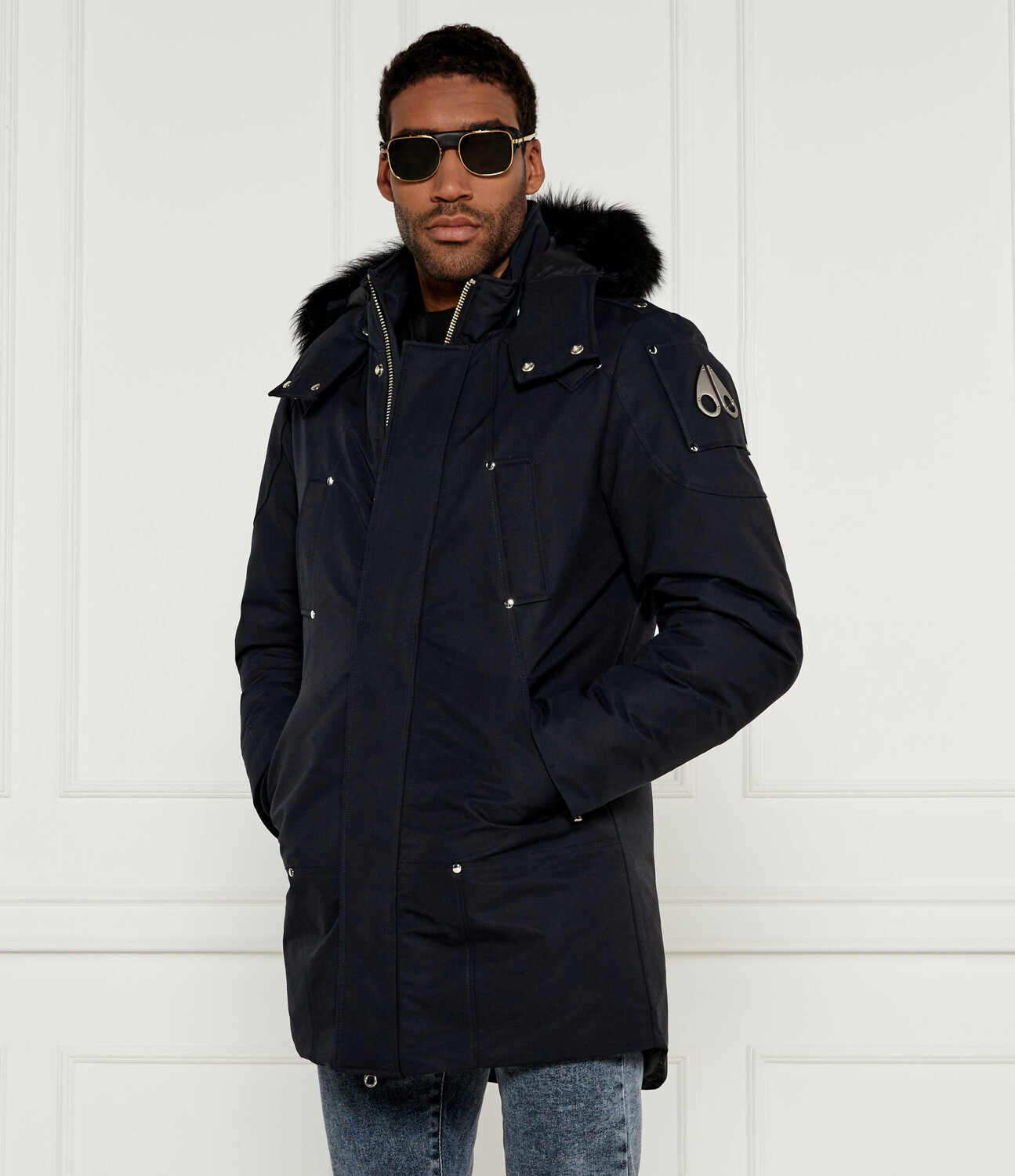 

Парка Moose Knuckles Regular Fit, темно-синий