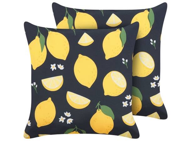 

Подушка Beliani 2 шт ORCHID, 45x45x10 см цвет schwarz/grün/weiß/gelb
