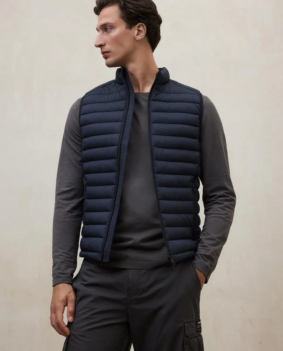 

Мужская жилетка с застежкой на молнии и боковыми карманами Ecoalf, темно-синий