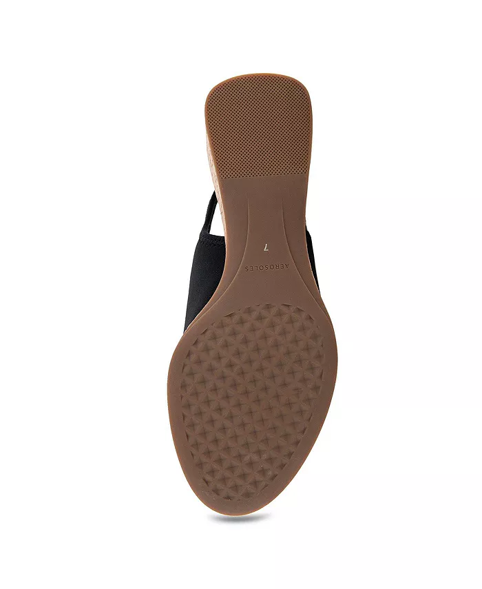 Женские босоножки Nuri с открытым носком и танкеткой Aerosoles, черный — фото 4