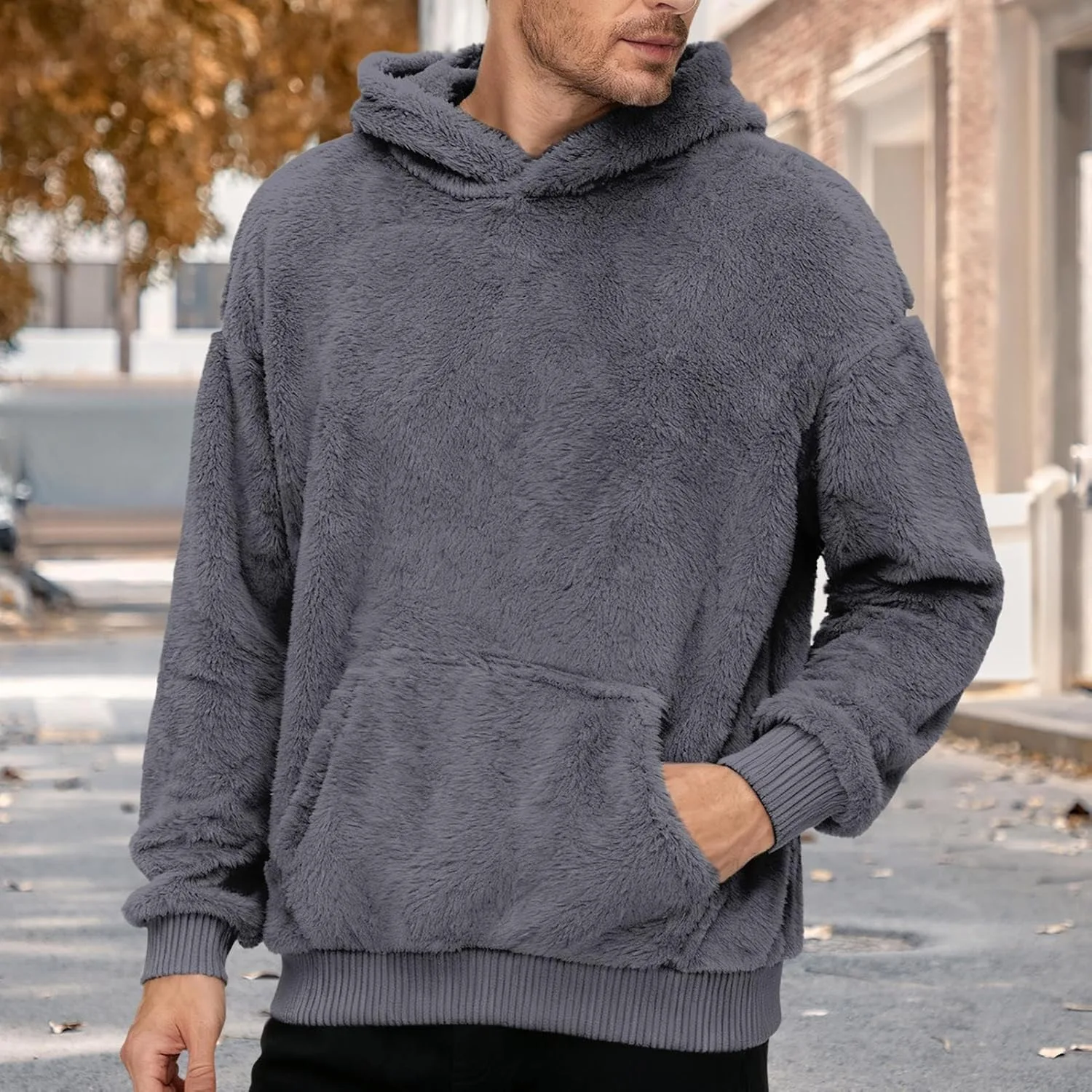 Толстовка Sherpa для мужчин, на подкладке, свободного кроя — фото 3