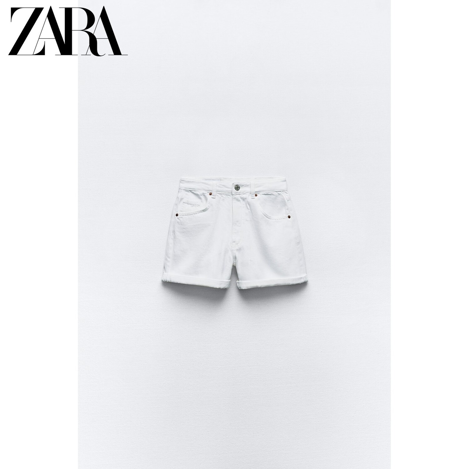 

Шорты женские Zara с высокой талией, белый