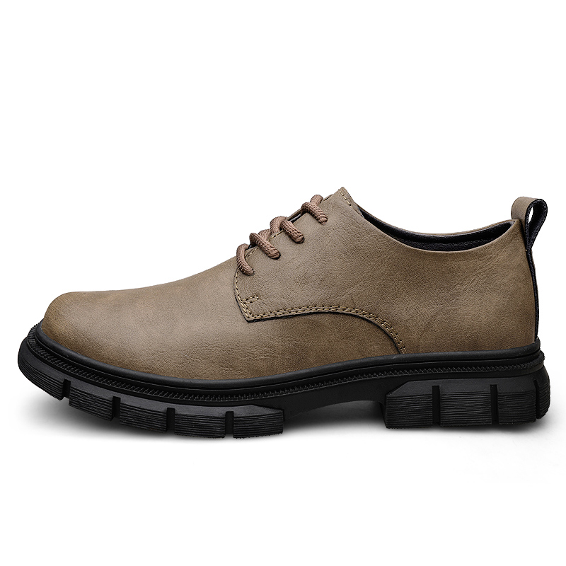 

LAORENTOU Повседневные кожаные мужские лоу-топы цвета хаки, цвет Khaki