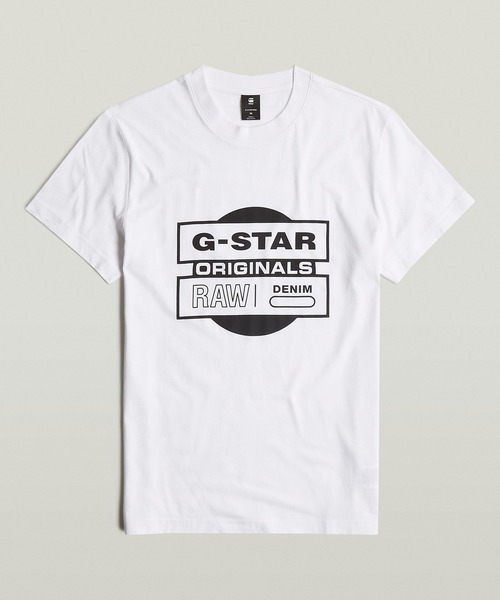 

Футболка с графическим принтом и логотипом G-STAR RAW, белая, Белый, Футболка с графическим принтом и логотипом G-STAR RAW, белая