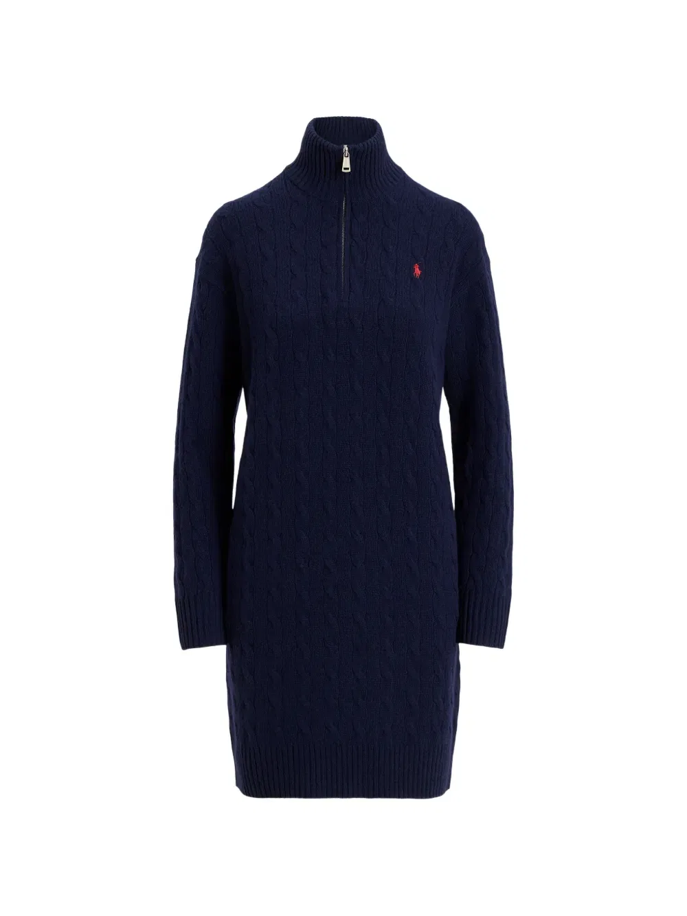 Мини-платье с косами и застежкой-молнией Polo Ralph Lauren, синий