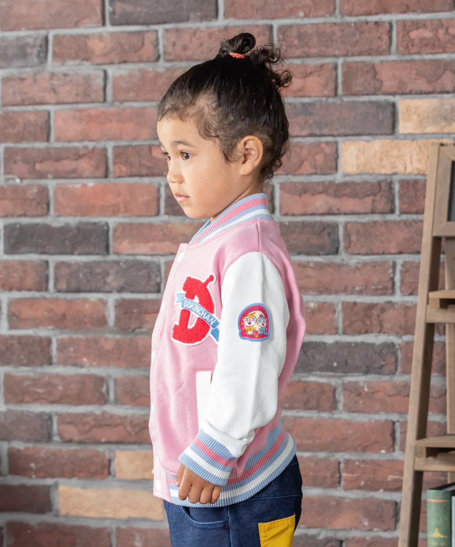 Детская коллекция ANPANMAN / (K) Вышитая стадионная куртка Anpanman Kids Collection, pink — фото 3