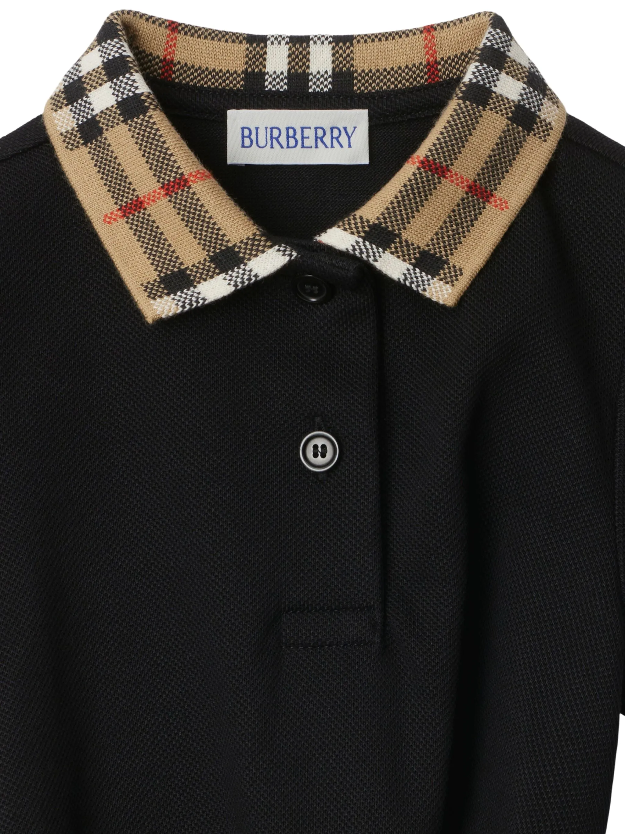 Платье с воротником поло Burberry Kids, черный — фото 3