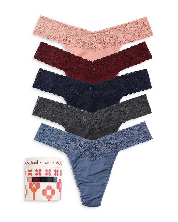 

Трусики-стринги Signature Original-Rise, набор из 5 шт Hanky Panky, коричневый