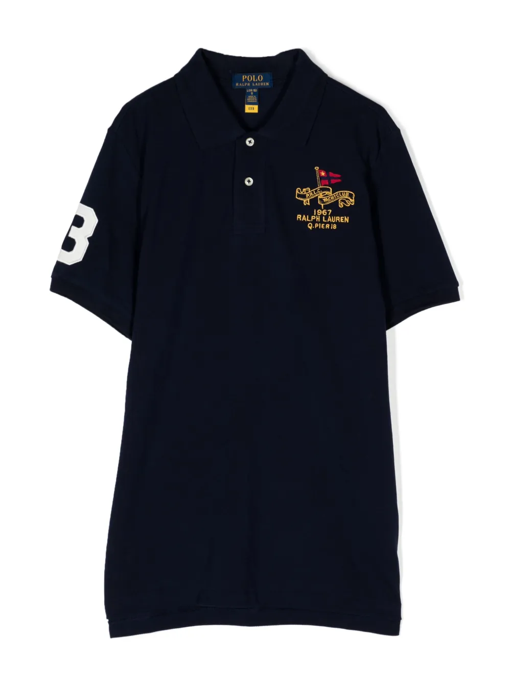 

Платье с воротником поло и вышитым логотипом POLO RALPH LAUREN KIDS, синий