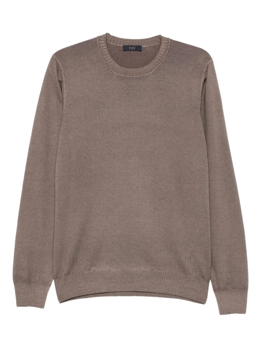 

Шерстяной свитер с круглым вырезом Fay, нейтральный
