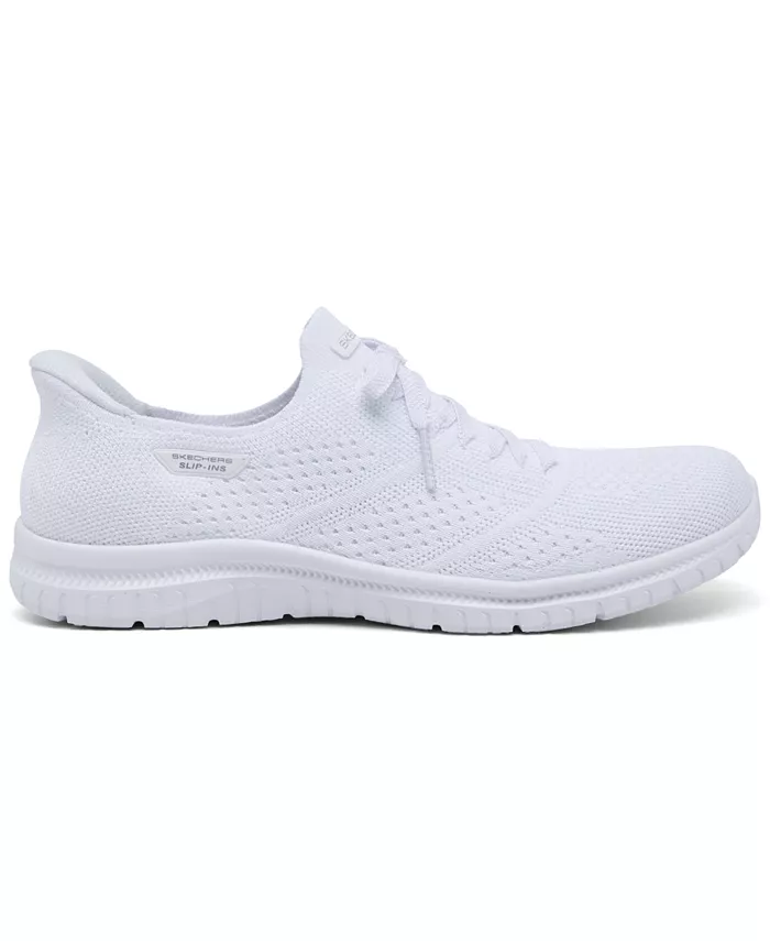 Женские слипоны Virtue: идеальные кроссовки для ходьбы от Finish Line Skechers, белый — фото 3