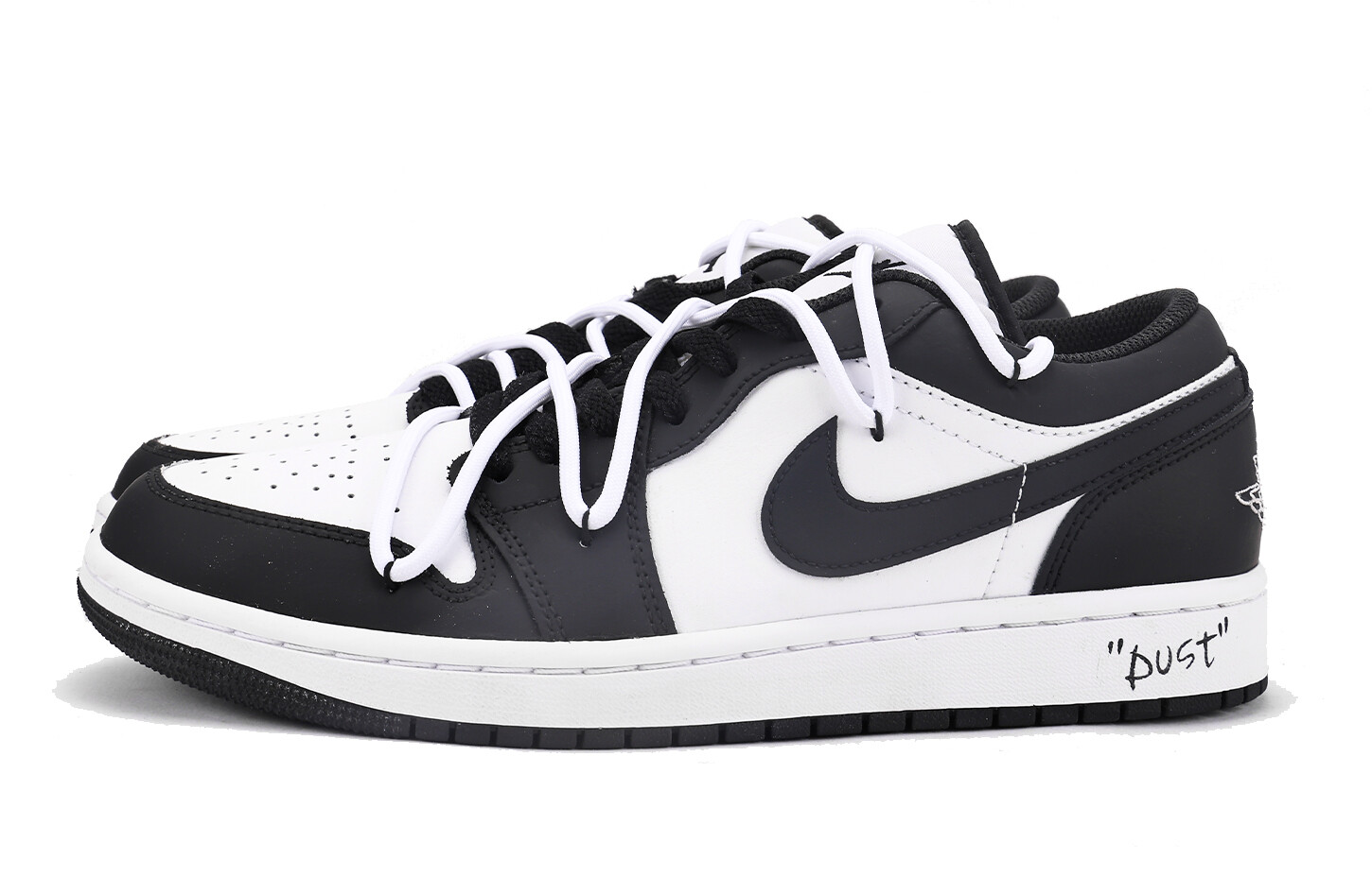 Кроссовки Air JORDAN 1 Vintage Basketball Shoes Men Low-Top Black White, черный — фото 3