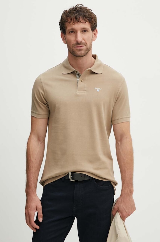 

Хлопковая поло Tartan Pique Polo Barbour, бежевый