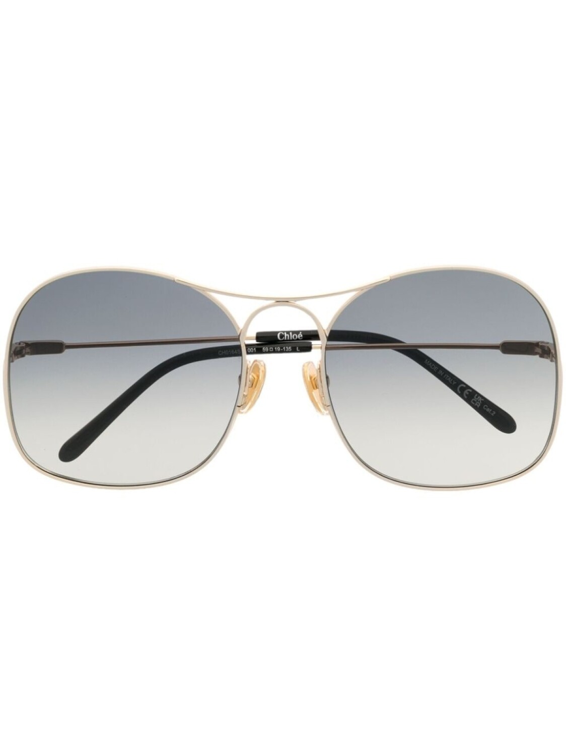

Chloé Eyewear солнцезащитные очки в массивной оправе с логотипом, золотистый