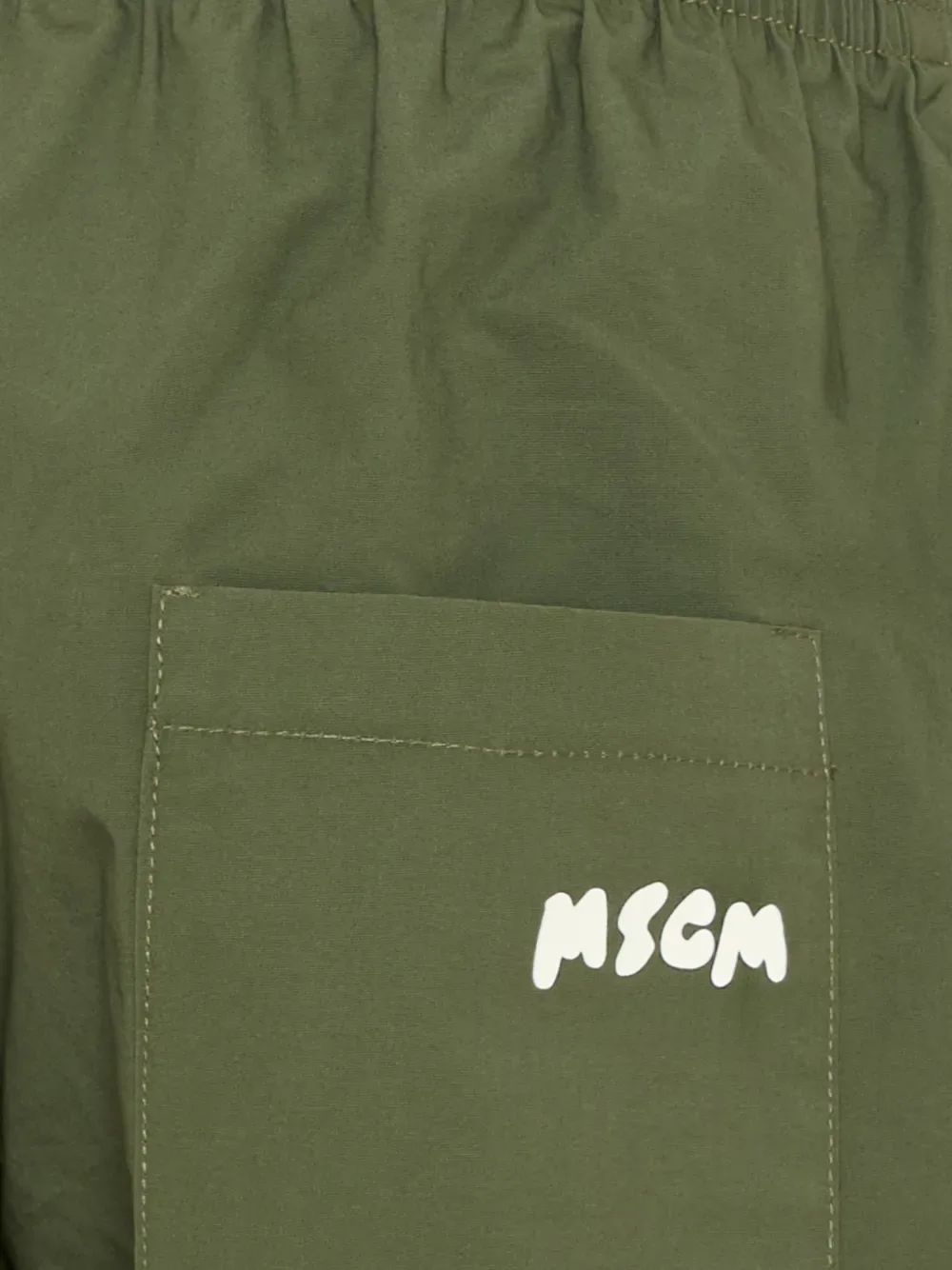 Брюки с карманами и завязками MSGM Kids, зеленый — фото 3