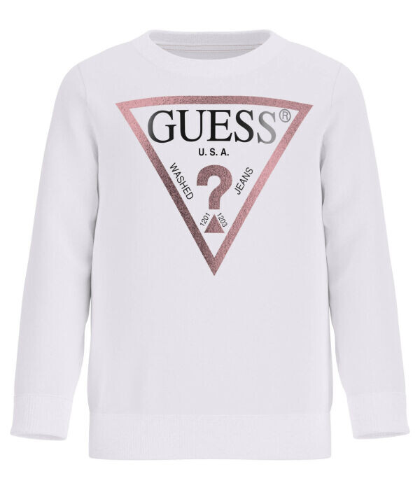 

Свитшот детский Guess с логотипом бренда, белый