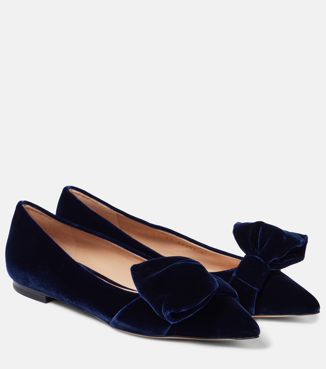 Бархатные балетки с бантом Gianvito Rossi, Denim