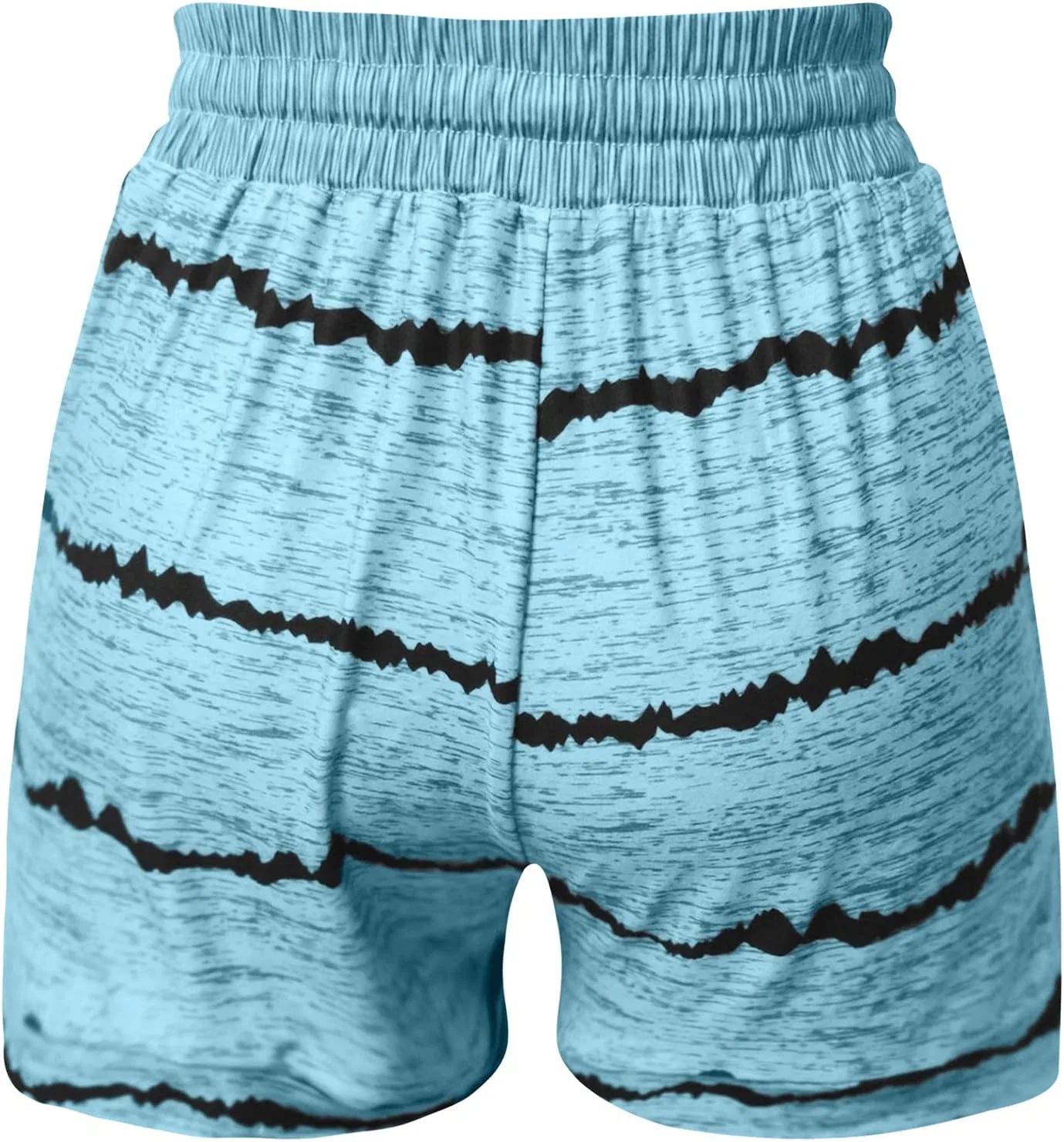 Шорты спортивные женские, высокие, с завязкой, Sky Blue — фото 3