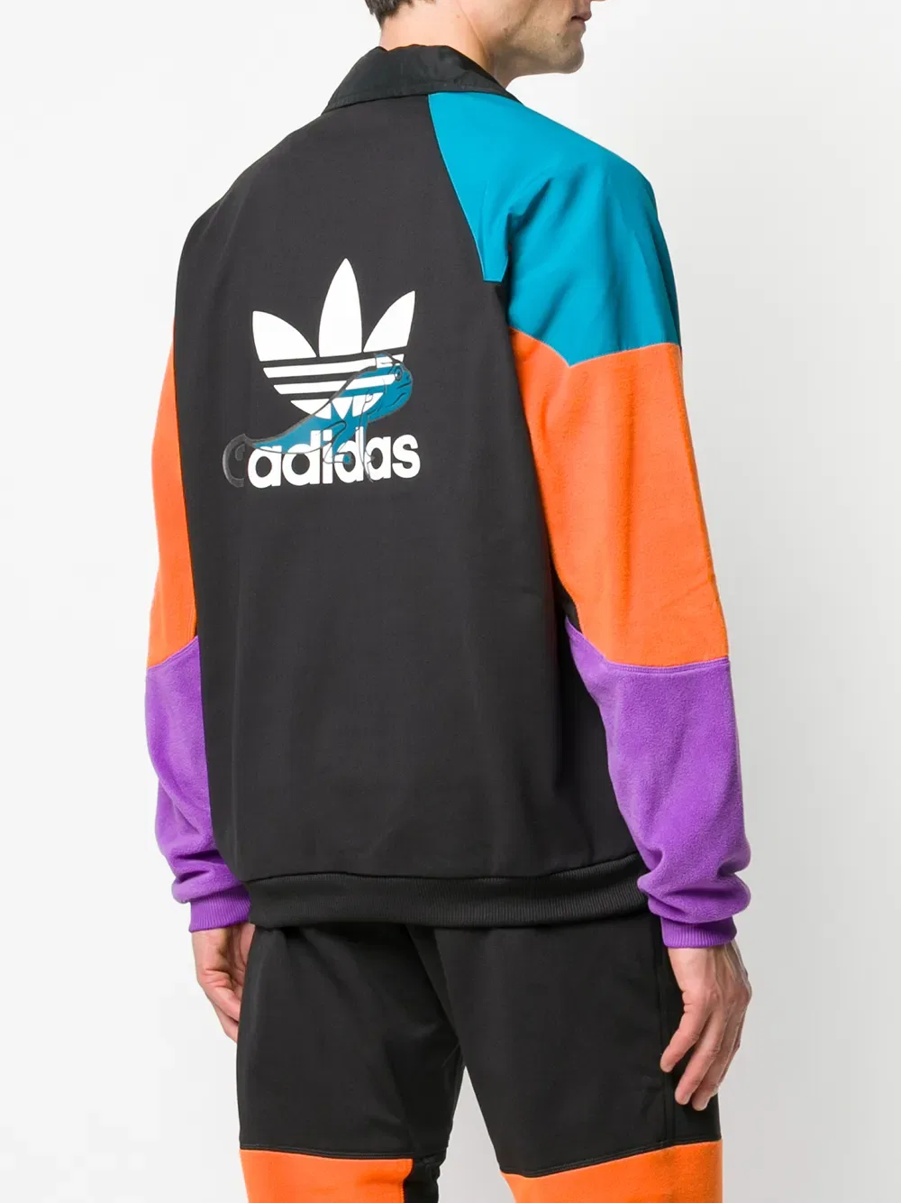 Спортивная куртка с цветовыми блоками Adidas, черный — фото 4