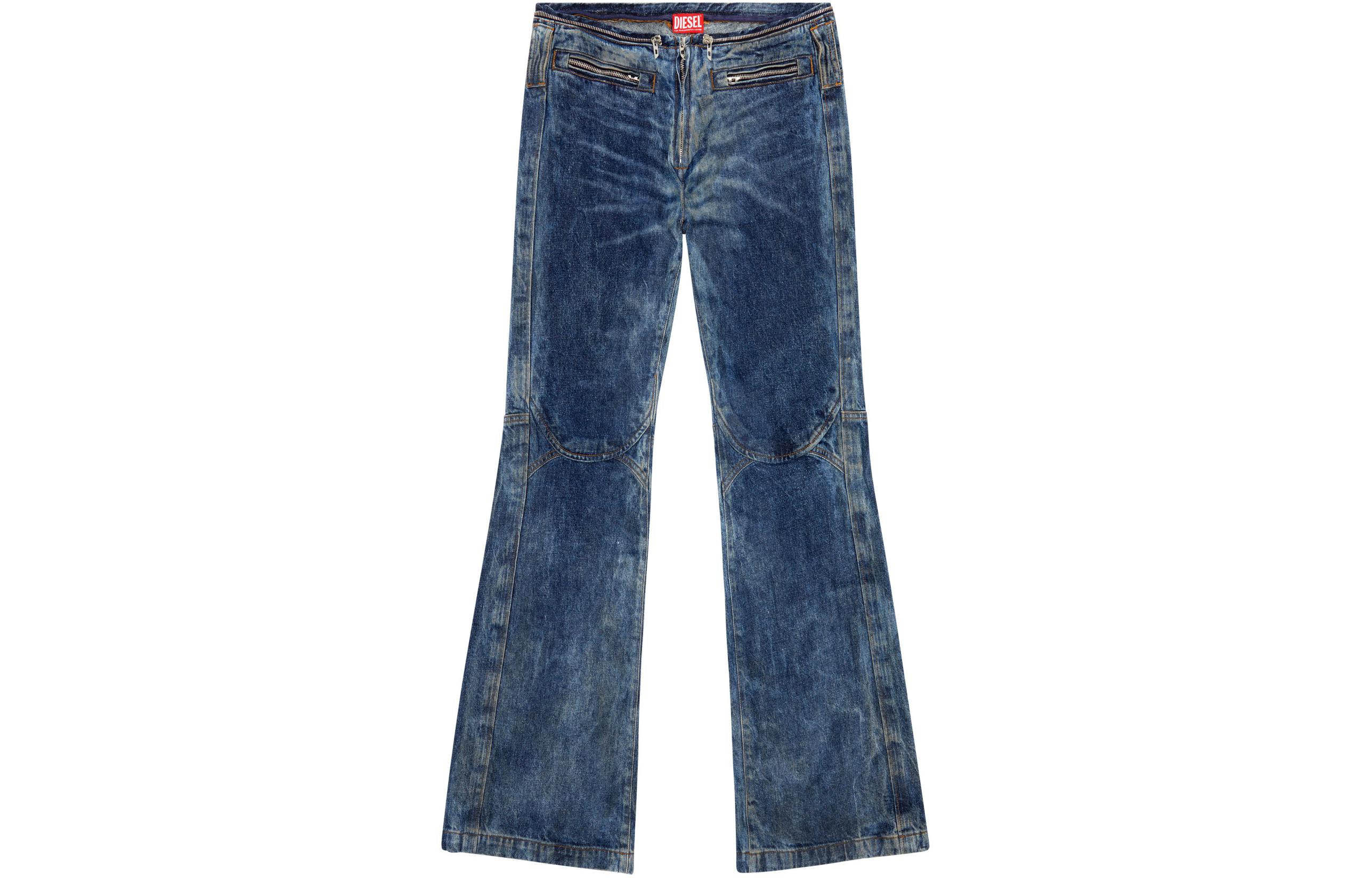 

Джинсы D-Gen с эффектом отбеливания и расклешённым низом DIESEL, Тёмно-синий