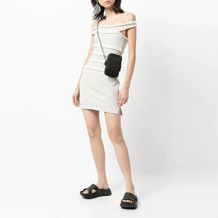Платье без рукавов женское серое с лодочкой тонкое короткое Alexander Wang, Gray — фото 3