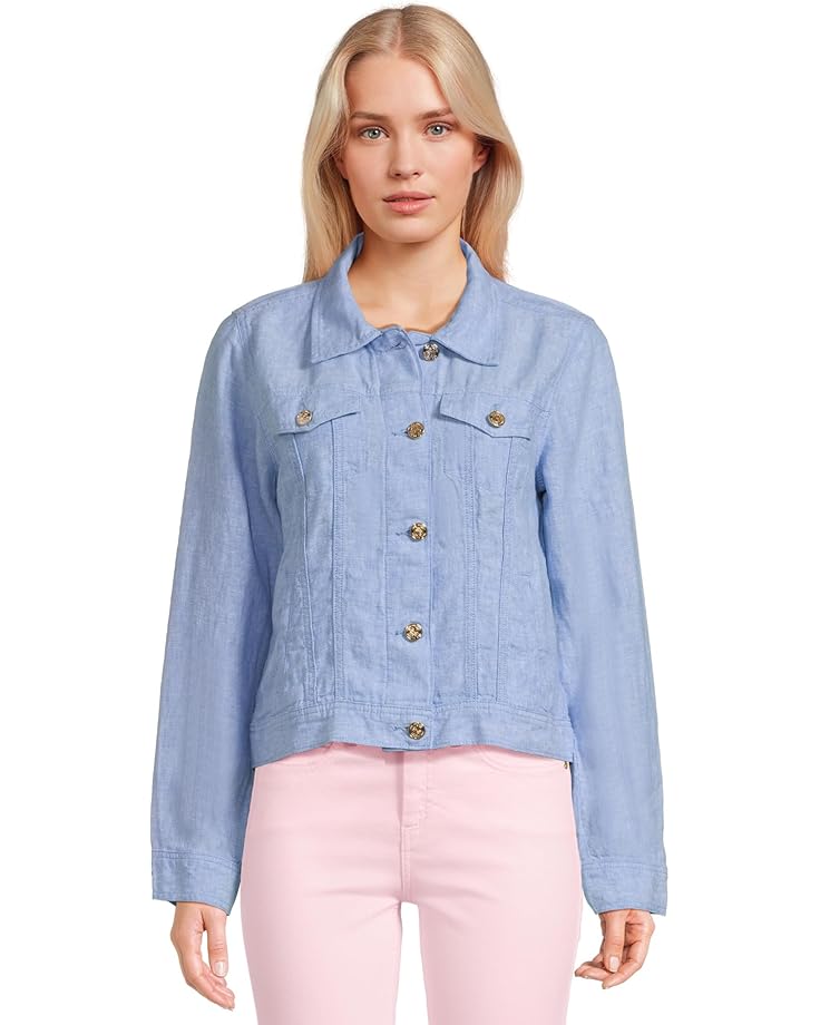 

Куртка Lilly Pulitzer Seaspray Linen Jacket, цвет Blue Peri X Resort White