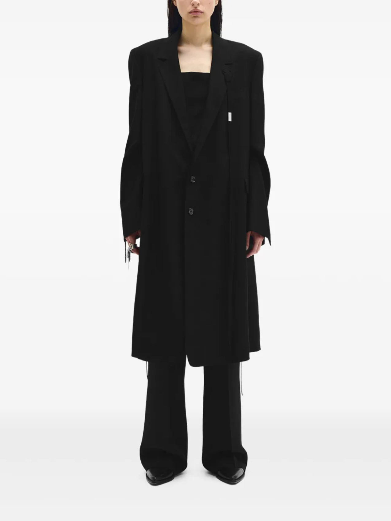 

Ann Demeulemeester пальто Viv строгого кроя, черный