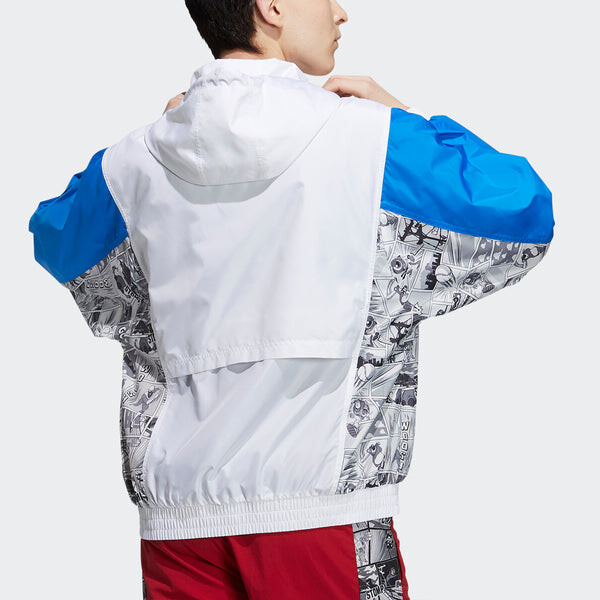 Куртка adidas originals x Disney Crossover Manga Wb Pattern Sports Hooded Jacket White, белый — фото 4