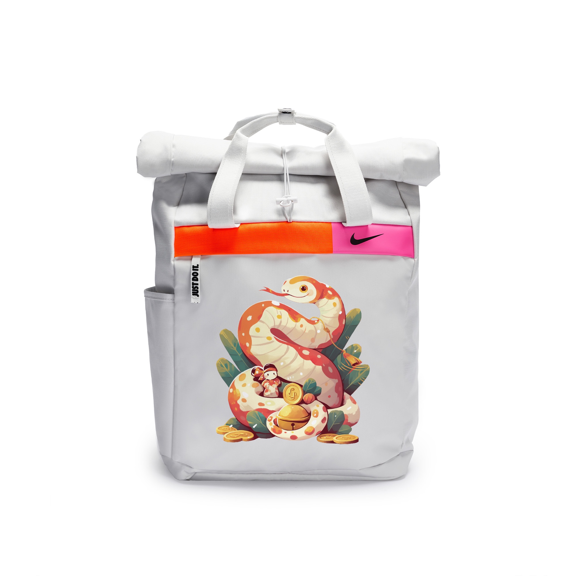 

Nike Повседневный рюкзак унисекс для ежедневных поездок в минималистичном стиле, Wealth Golden Serpent