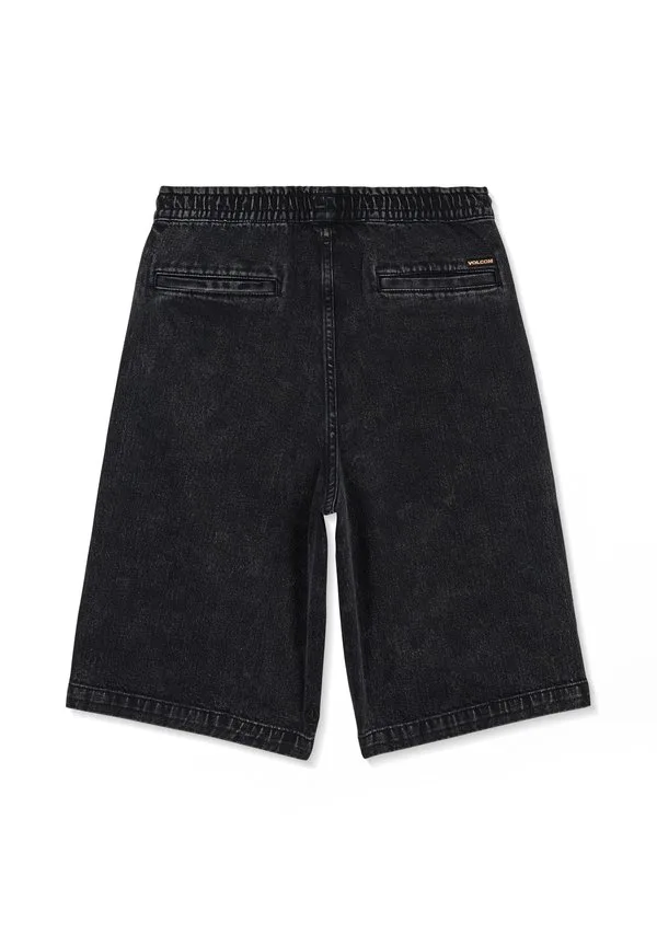 Свободные джинсовые шорты на резинке Volcom, Blackity Black — фото 2