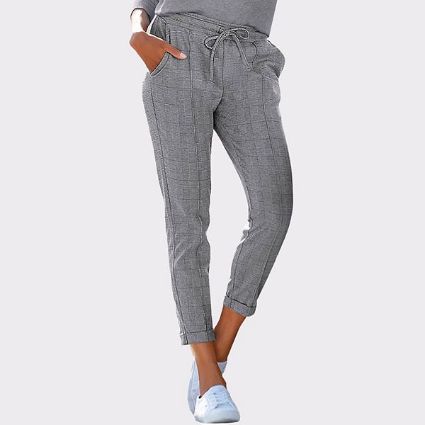 

Женские укороченные брюки на резинке Lascana, Grey And Black